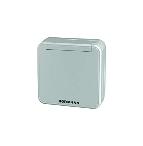 Hörmann Funk-Codetaster FCT 10-1 BS (868 MHz, für bis zu 10 Torantriebe, Tastatur beleuchtet, Klappdeckel, Farbe RAL 9006) 4511861, grau