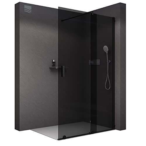 BERNSTEIN Walk In Dusche mit Schiebetür 120cm NT101 Graues Klar 8mm ESG...