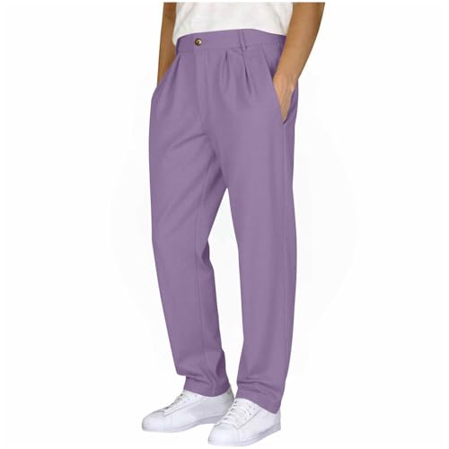 Mens Golf Pants Stretch Relaxed Fit Water-Resistant Lightweight Casual Flat Front Straight Leg Dress Pant with Pockets