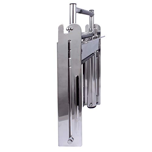 Heavy Duty 316 Stainless Steel 4 Steps Pontoon Boat Ladder,Folding Telescoping Rear Entry Dock Ladder with Pop-N-Lock