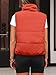 AUTOMET Women‘s Cropped Puffer Vest, Y2K Inspired Sleeveless Gilet for Fall Winter Spring, Casual to Street OuterwearOrange S