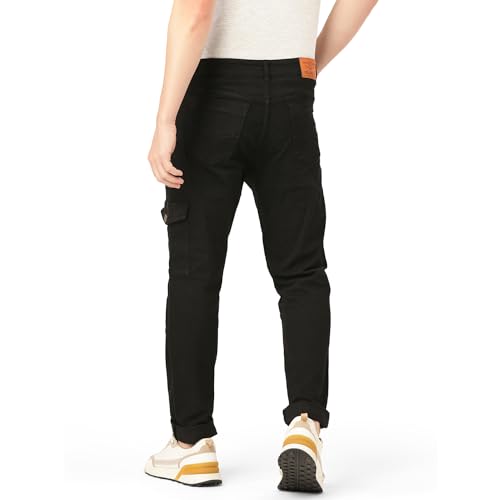 Image of PARIS HAMILTON Men Relaxed Fit Colorblocked Distressed Two Tone Stretchable Denim Jeans