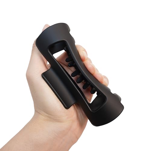 Soft & Flexible Claw Clip Unsnappable Silicone Hair Clip for Women Large Non-Slip Barrettes for Thin Thick Curly Hair Black