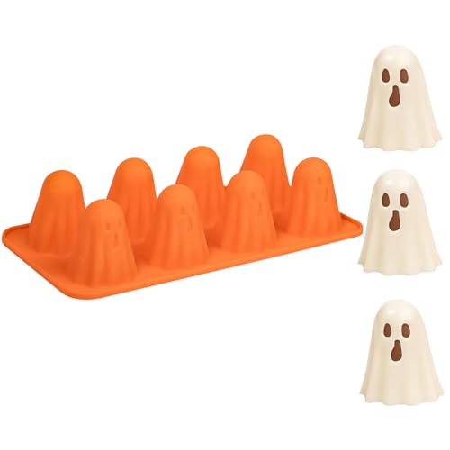 1 Pcs Ghost Silicone Molds Non-Stick 3D Chocolate Gummy Molds Halloween Silicone Molds for Jelly Gummy Candy Pudding Ice Cube Resin Cake Halloween Party Decorations