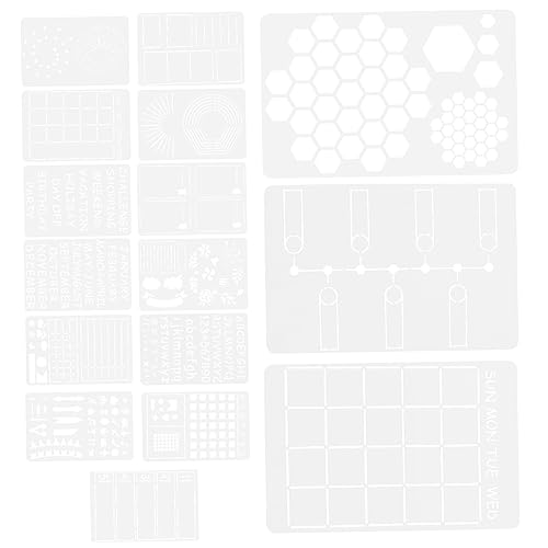 SHINEOFI 16 Piezas papel círculo pegatinas empalme plantillas de letras plantillas manualidades decoracion madera plantillas para pintar cuadernos plantillas de planificador a5 la mascota