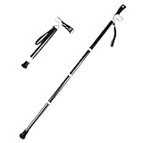 Folding Walking Cane for Men & Women, Adjustable Height & Handle - Lightweight Portable Walking Stick, Foldable Cane with Comfortable Grip