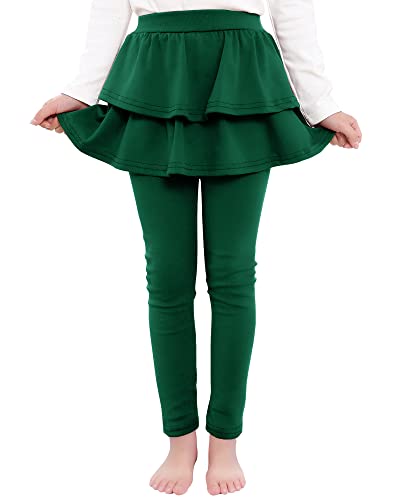 Image of BOOPH Little Girls Leggings with Ruffle Tutu Skirt Kids Uniform Pants | Footless Tights 4-14 Year
