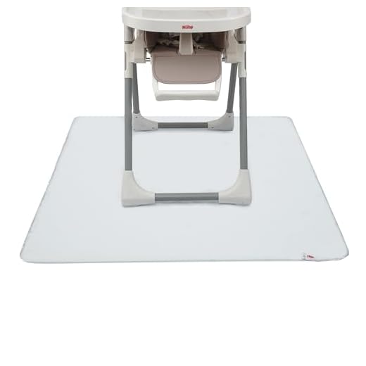 Nuby High Chair Square Floor Mat - Waterproof and Clear Floor Mat - Protects Floor from Spills and Messes - 49.5" x 49.5"