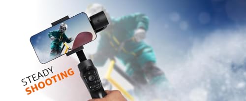 Image of Basics Handheld Gimbal Stabiliser with 3-Axis Feature and Tripod, Facial Tracking, Time Lapse, FPV, Up to 12 Hours Operational Time, Compatible with All Smart Phones (Dark Grey)