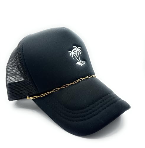 Thirst Trap Drinkware 1 Piece Trucker Hat Bill Chain Accessory Detachable Chains for Hat Necklace Purse Assorted Styles (18K Gold Plated)