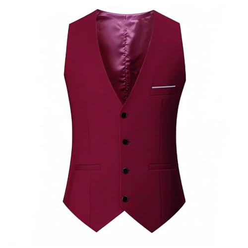 Men's Suit Vest Slim Fit V-Neck Sleeveless Business Wedding Office Suit Vest3