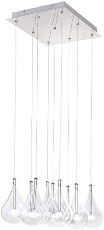 Chrome 9 Light 12In. Wide Pendant from The Larmes Collection