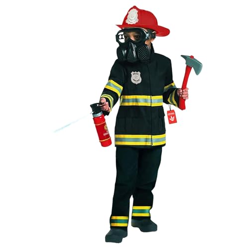 Morph Costume Pompier Enfant, Déguisement Incendie, Tenue de Jeu pour Enfants, Idéal pour Carnaval, M
