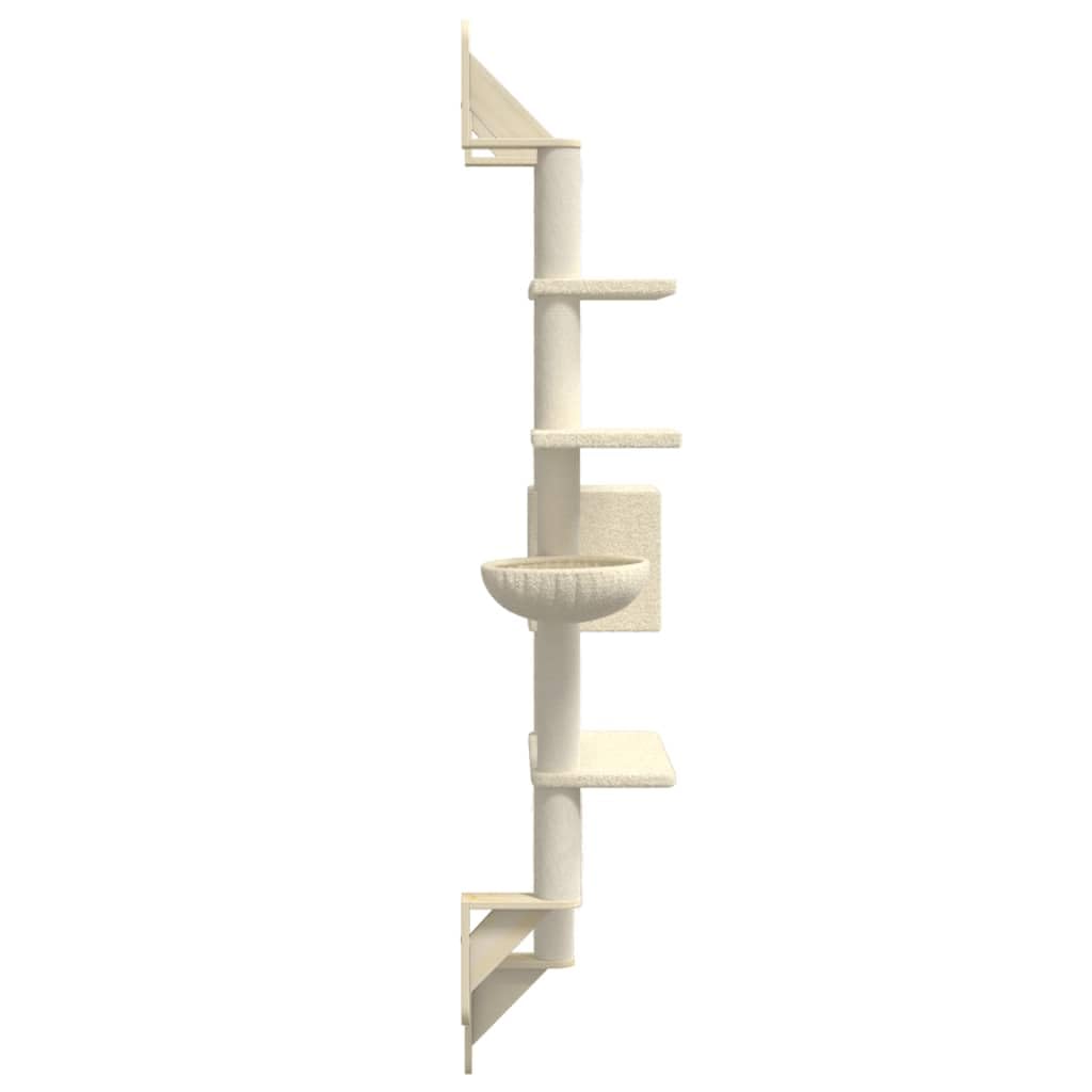 Mangloder - Tiragraffi da parete per gatti, 180 cm, con colonna tiragraffi, cuccia per gatti, amaca, superfici di riposo, sisal e peluche, albero da arrampicata per appartamento, balcone, angolo