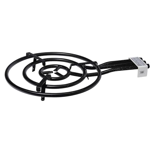 VAELLO - Réchaud à Paella Émaillé - Brûleur à Gaz Butane et Propane pour Poêle à Paella - Accessoire de Cuisine Extérieure Garanti 2 Ans - 3 Feux, Ø...