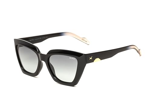 Image of XITE Polarized Cat Eye Sunglasses for Women | Stylish Oversized Square Black Frame with Smoke Gradient Lens | UV400 Protection | Trendy Designer Eyewear for Driving, Travel & Outdoor (1077)