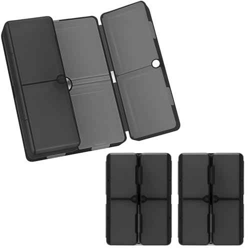 Image of FYY Travel Pill Organizer, Small Pill Box Medicine Case-2pcs Clear Black