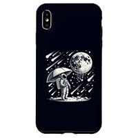 iPhone XS Max Funny Astronaut Umbrella Ready for Meteor Shower on Moon Case
