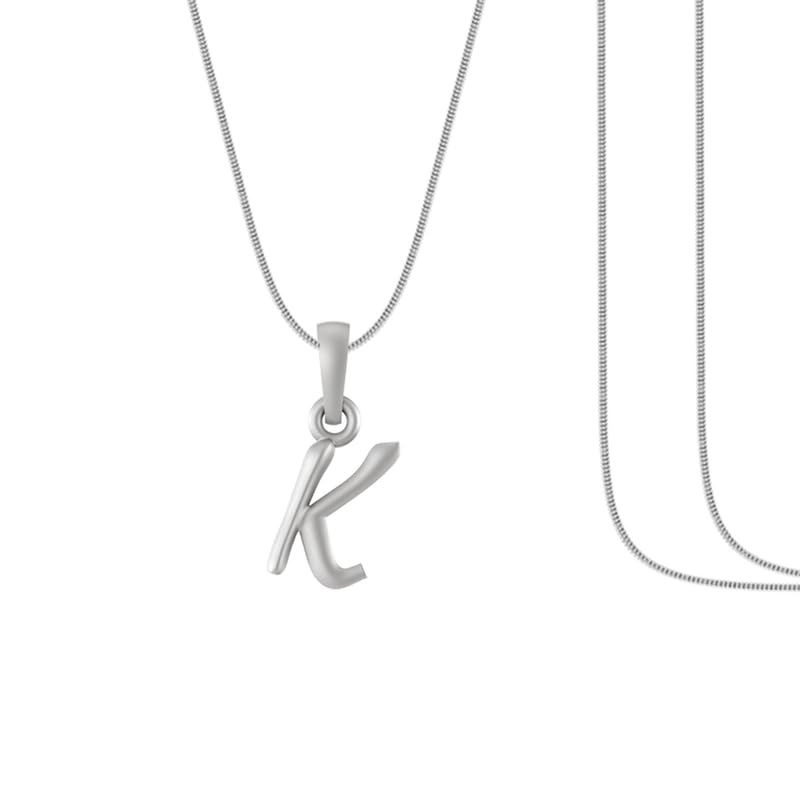 AKSHAT SAPPHIRE Letter K Necklace Sterling Silver Initial English Alphabet Pendant For Kids | Letter Necklace For Kids Upto 4 Years | (Snake Chain: 12 Inches) (B0CQLFY9ZG) Amazon Price History, Amazon Price Tracker