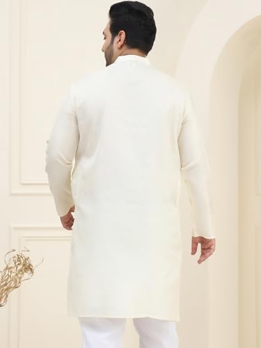 Image of SOJANYA Plus(Since 1958), Men's Silk Blend Self Design ONLY Long Kurta