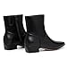Athlefit Women's Black Low Heel Ankle Boots Fashion Square Toe Chunky Block Heel Short Booties with Side Zipper Size 10