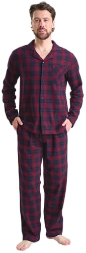GIVEITPRO Cotton Flannel Men's Long Button-Down Sleepwear Pajama Set2