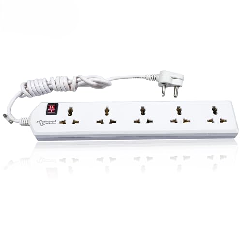 Image of Multibyte 5 Socket 1 Switch Power Saving Outlet Extension Board, High Speed, Fast Charging- Power Strip, Surge Protector, 2M Cable ShockProof Fire-Retardant, Multipurpose Use Spike for Home & Office