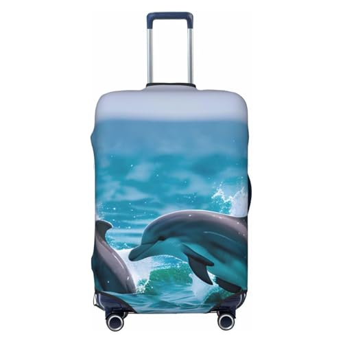 Housse de protection pour valises XL au design dauphins marins