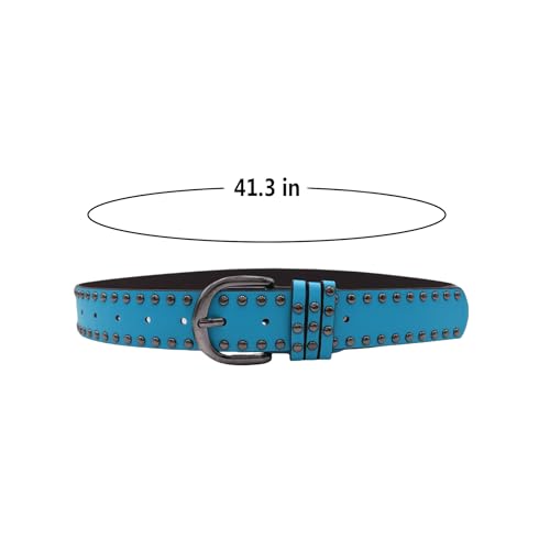 AIBEARTY Punk Style PU Leather Rivet Waist Belts Retro Gothic Studded Pin Buckle Waistband for Women Men Jeans Pants4