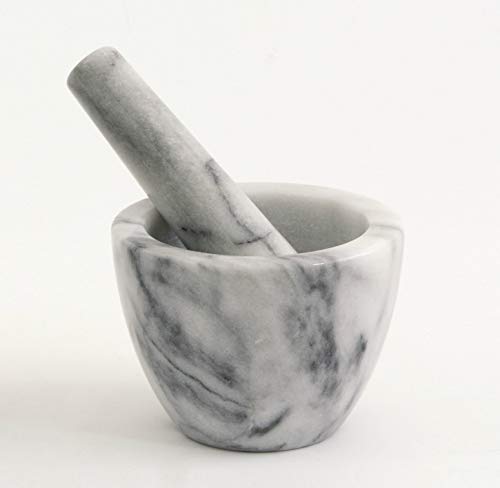 Mortaio Marmo Bianco Pestello White Marble Mortar with Pestle Home Cucina Vintage Design Handmade Made in Italy 10x10cm