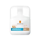La Roche Posay Sérum solar Anthelios UVAIR SPF50+ tono medio de La Roche Posay, con ácido hialurónico, niacinamida y vitamina E, para todo tipo de pieles, 50 ml