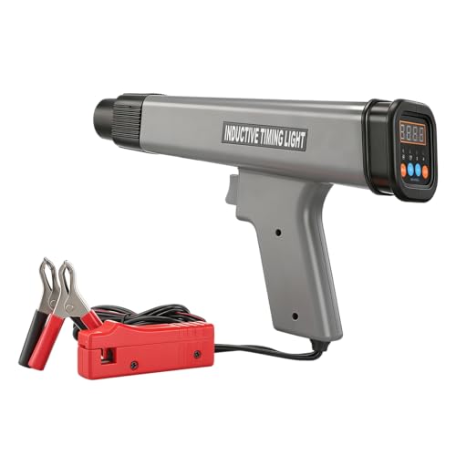 Digital Automotive Timing Light 12V,Timing Gun with Tachometer & Advance Angle, Inductive Clamp for 2/4-Stroke Gasoline Engines for Car/Motorcycle/Marine