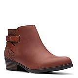 Clarks Women's Addiy Gladys Fashion Boot, Dark Tan Leather, 9.5 W US