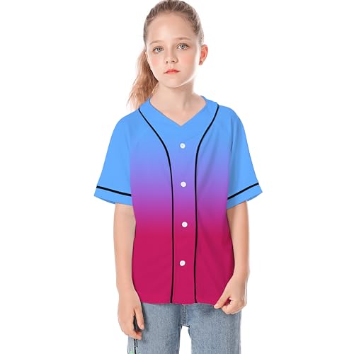 Image of Yuji Itadori Kids Baseball Jersey Button Boys Short Sleeve T-Shirts Hip Hop Fashion Casual Sports Solid Color Shirt