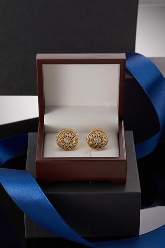 Mancuernillas para Hombre, Chapadas en Oro 18K miniatura 5