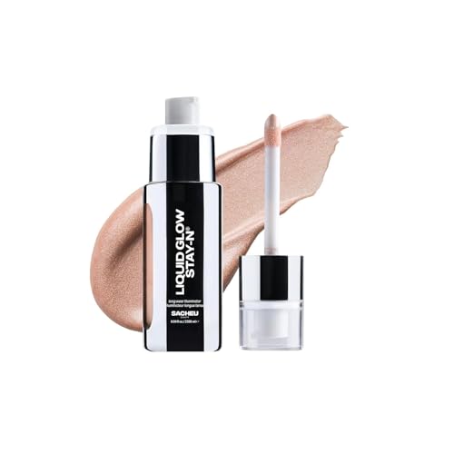 Sacheu Liquid Glow STAY-N Liquid Highlighter & Illuminator Makeup — 30ml Long Lasting Luminous Glow Lightweight Dewy Finish, Aura Glow