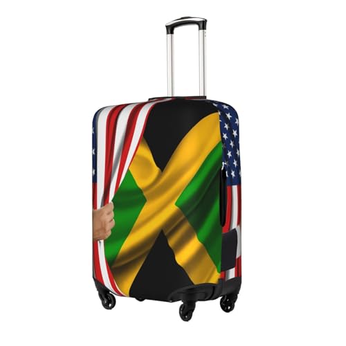 Travel Luggage Cover America Flag And Jamaican Flag Fashion Washable Baggage Suitcase Protector Fit For Luggage X-Large2