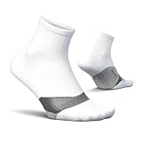 feetures elite light cushion quarter solid - calzino sportivo con compressione mirata - nuovo bianco, x-grande (1 paio)