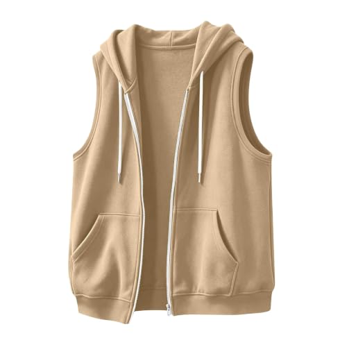 Chaleco de punto deportivo con capucha para mujer casual para otoño 5