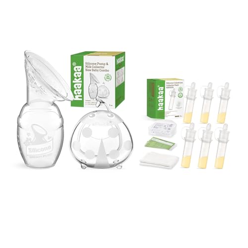 haakaa Manual Breast Pump 4oz/100ml &amp; Ladybug Milk Collector 2.5oz/75ml &amp; Colostrum Collector 6pcs Combo