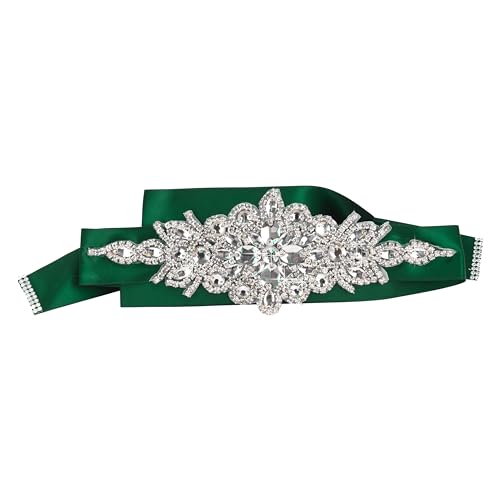 Mandala Crafts Wedding Belt for Bride Dress - Bridal Belts with Rhinestone Sash3