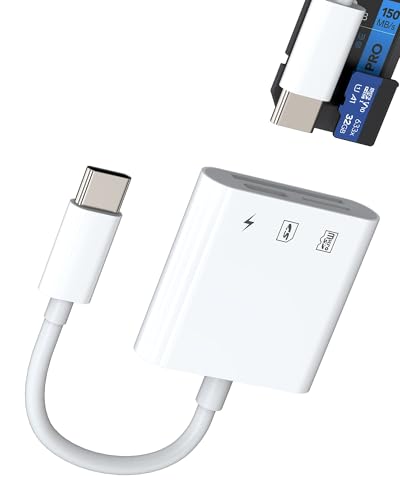 Lector Tarjetas SD USB C(3en1)Tipo C Cargador Cable Adaptador Micro SD Card Reader para iPhone16 15...