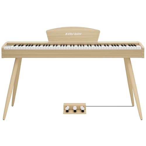 電子ピアノ 88鍵盤 ハンマーアクション鍵盤 木製スタイル ベージュ 3本ペダル Amazon | Carina 電子ピアノ 88鍵盤 キーボード ハンマー