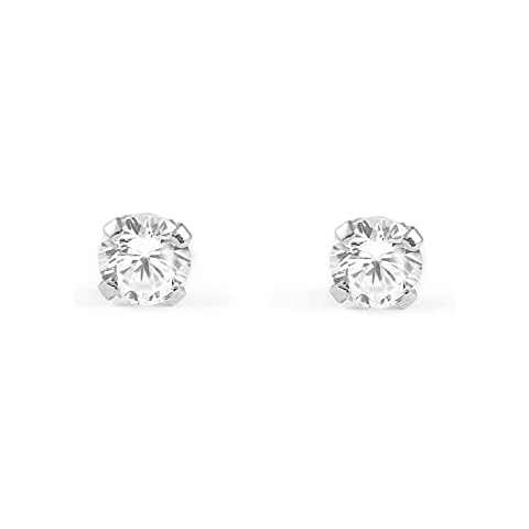 Pendientes Oro Blanco Garra Circon 3 mm Monde Petit Cover