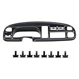 ECOTRIC Dash Board Cluster Bezel Cover Compatible with 1998-2002 Dodge Ram 1500 2500 3500 Instrument Pad Panel Dashboard Kit w/Vents Replacement for 5GK51DX9AA 5EU11DX9AB - Clips Included