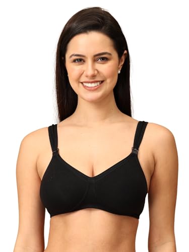 Image of The Mom Store Mom Nursing Bra | Full Coverage Non Padded Bra | Feeding Bra | Maternity Bra | Non Wired Bra | Cotton Blend