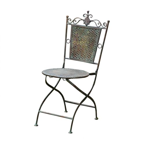 Juego de 2 mesas auxiliares y sillas de jardín para todo tipo de clima, mesa auxiliar de metal portátil, mesa auxiliar pequeña para interiores y exteriores, soporte para plantas, decoración elegante