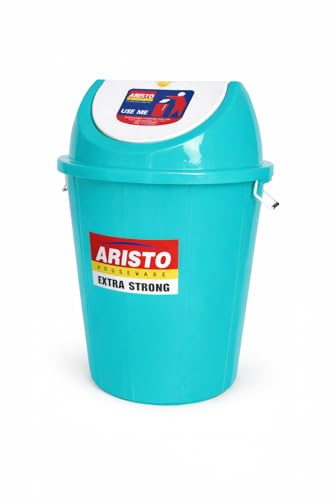 Image of ARISTO Plastic Swing-Lid Garbage Waste Dustbin 32 L, (Green)