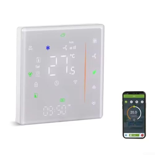 Thermostat intelligent WiFi à écran tactile programmable compatible avec Alexa et Smart Life