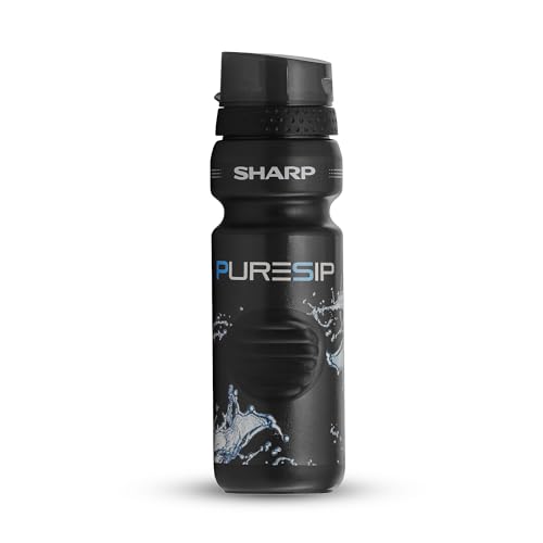 Image of SHARP Pure Sip Water Filter Bottle 750 ml For Hiking,Backpacking, And Travelling (Black)